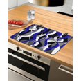 thumbnail image 1 of nqOlkjepod Large Induction Cooktop Protector Mat 28.5"x20.5", Blue Stripe Stove Top Covers for Electric Stove, Ombre Grey Moire Geometric Modern Abstract Stove Burner Cover Mats Stove Cover, 1 of 8