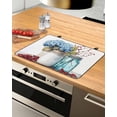thumbnail image 1 of nqOlkjepod Large Induction Cooktop Protector Mat 31"x24", Spring Botanical Stove Top Covers for Electric Stove, Blue Floral Vase Watercolor Decorative Stove Burner Cover Mats, Glass Top Stove Cover, 1 of 8