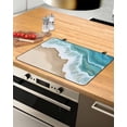 thumbnail image 1 of nqOlkjepod Large Induction Cooktop Protector Mat 31"x24", Turquoise Ocean Stove Top Covers for Electric Stove, Gradient Brown Shore Sandy Beach Abstract Stove Burner Cover Mats Stove Cover, 1 of 8