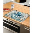 thumbnail image 1 of nqOlkjepod Large Induction Cooktop Protector Mat 36"x21", Teal Octopus Coastal Stove Top Covers for Electric Stove, Summer Beach Nautical Starfish Retro Stove Burner Cover Mats Stove Cover, 1 of 8