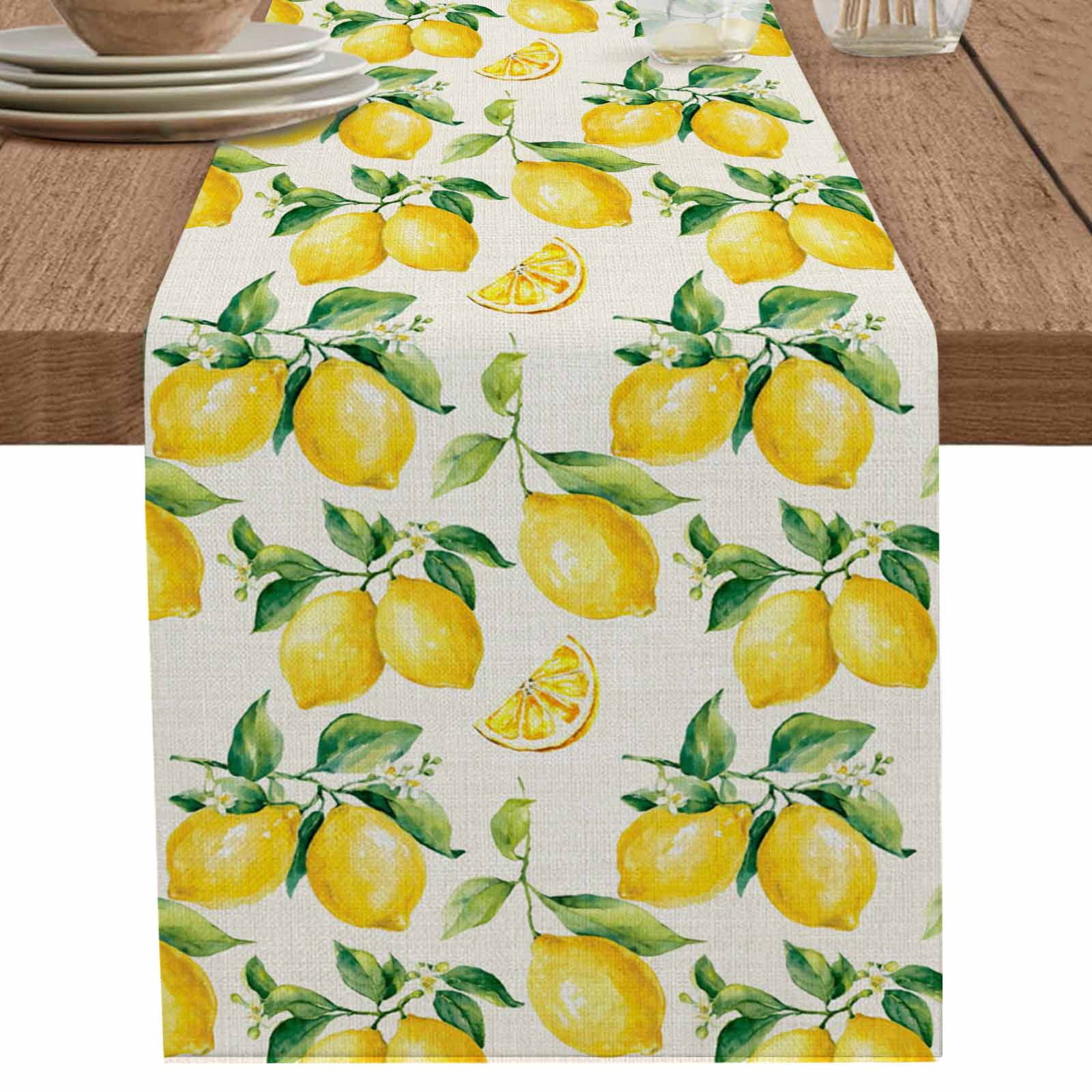 nqOlkjepod Lemon Table Runner 70 Inches Long Farmhouse Dress Scarves ...