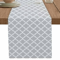 nqOlkjepod Light Gray Table Runner 90 Inches Long Farmhouse Dress Scarves, Minimalist Boho Abstract Ethnic Motifs Dining Tablerunner for Coffee Table/Kitchen Island/Party Décor, 13" x 90"
