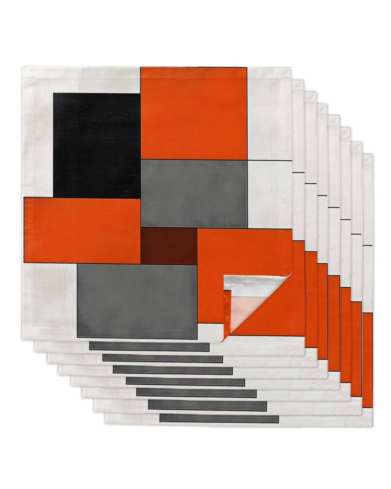 Set Of 12 Beige Cloth Napkins 16x16" - 100% Cotton Diamond Pattern For Dining