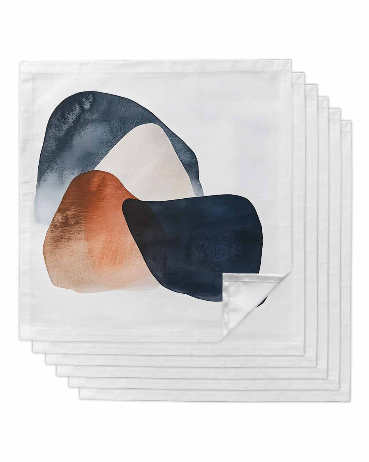 nqOlkjepod Navy Blue Brown Cloth Napkins Se…