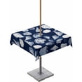 thumbnail image 1 of nqOlkjepod Navy Blue Coastal Outdoor Tablecloth with Umbrella Hole & Zipper, Shell Conch Summer Beach Nautical Square Table Cover 60x60 Inch, Dining Waterproof Table Cloth Protector for Patio/Party, 1 of 7