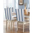 thumbnail image 1 of nqOlkjepod Navy Blue Grey Striped Chair Covers Set of 6, Decorative Chair Back Cover, Minimalist Farmhouse Stripe Dining Room Chair Slipcovers Removable Chair Protectors Covers for Party Banquet, 1 of 7