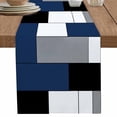 thumbnail image 1 of nqOlkjepod Navy Blue Grey Table Runner 108 Inches Long Farmhouse Dress Scarves, Modern Blue Geometric Dining Tablerunner for Coffee Table/Kitchen Island/Party Décor, 13" x 108", 1 of 8