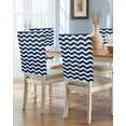thumbnail image 1 of nqOlkjepod Navy Blue Moire Chair Covers Set of 6, Decorative Chair Back Cover, Water Ripple Stripe Farmhouse Dining Room Chair Slipcovers Removable Chair Protectors Covers for Party Banquet, 1 of 7