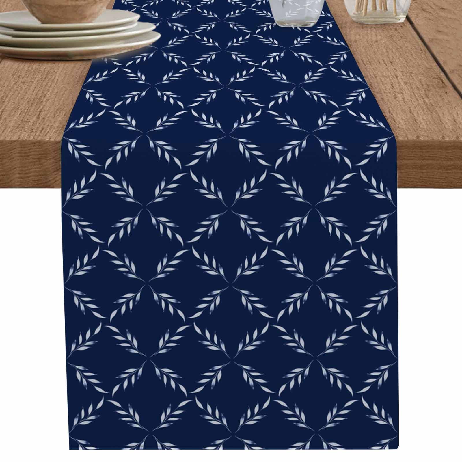 nqOlkjepod Navy Blue Table Runner 70 Inches Long Farmhouse Dress ...