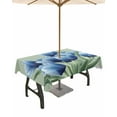 thumbnail image 1 of nqOlkjepod Navy Blue Tulip Outdoor Tablecloth with Umbrella Hole & Zipper, Chic Elegant Flowers Botanical Sage Green Rectangle Table Cover 60x120 Inch, Waterproof Table Cloth Protector for Patio, 1 of 7