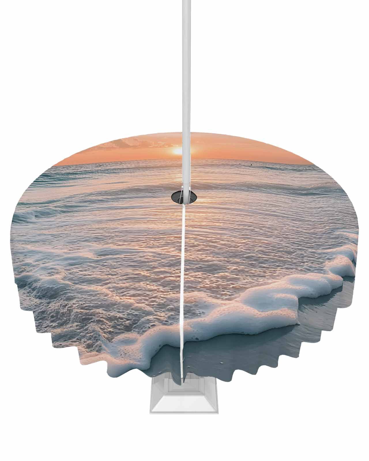 nqOlkjepod Ocean Sunset Outdoor Tablecloth with Umbrella Hole & Zipper ...