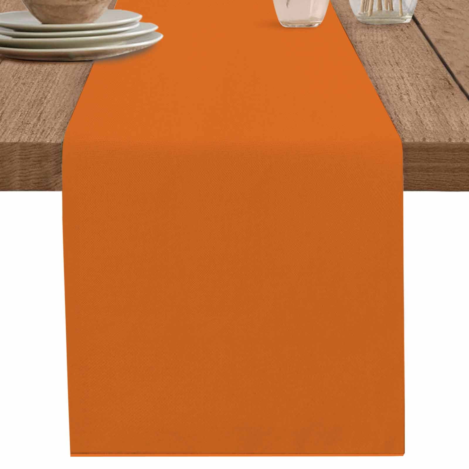 nqOlkjepod Orange Table Runner 90 Inches Long Farmhouse Dress Scarves, Pure Orange Dining Tablerunner for Coffee Table/Kitchen Island/Party Décor, 13" x 90"