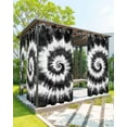 thumbnail image 1 of nqOlkjepod Outdoor Curtains for Patio Waterproof, Black Gray Ombre Outdoor Privacy Panels Grommet, Retro Abstract Tie-dye Tribal Boho Blackout Outside Curtains for Porch/Cabana 54"x84", 2 Panels, 1 of 8