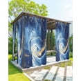 thumbnail image 1 of nqOlkjepod Outdoor Curtains for Patio Waterproof, Blue Gold Ocean Outdoor Privacy Panels Grommet, Summer Modern Coastal Wave Blackout Outside Curtains for Porch/Cabana/Pergola 54"x95", 1 Panel, 1 of 8