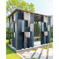 thumbnail image 1 of nqOlkjepod Outdoor Curtains for Patio Waterproof, Blue Gray Beige Outdoor Privacy Panels Grommet, Modern Abstract Geometric Striped Art Blackout Outside Curtains for Porch/Cabana 54"x108", 1 Panel, 1 of 8