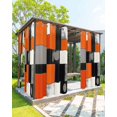 thumbnail image 1 of nqOlkjepod Outdoor Curtains for Patio Waterproof, Burnt Orange Black Grey Outdoor Privacy Panels Grommet, Vintage Contemporary Geometric Blackout Outside Curtains for Porch/Cabana 54"x84", 2 Panels, 1 of 8