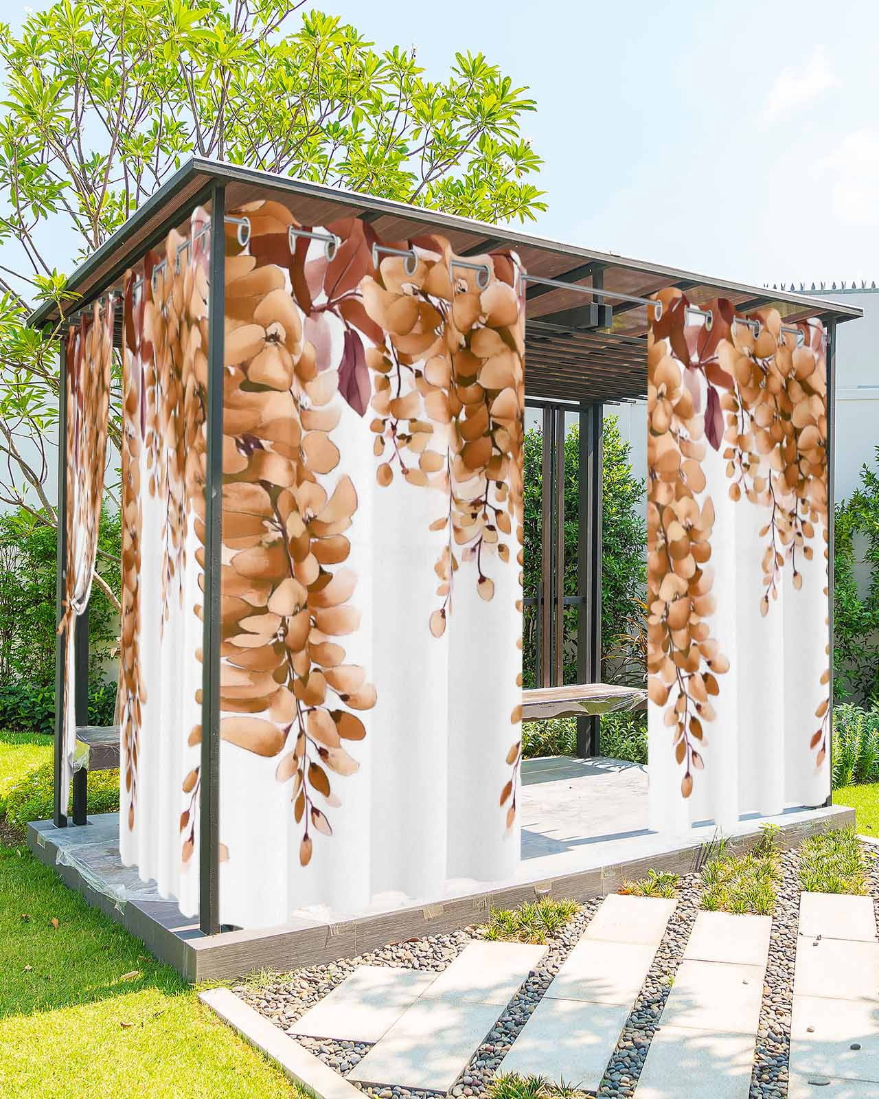 nqOlkjepod Outdoor Curtains for Patio Waterproof, Burnt Orange ...