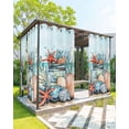 thumbnail image 1 of nqOlkjepod Outdoor Curtains for Patio Waterproof, Coastal Beach Outdoor Privacy Panels Grommet, Summer Ocean Starfish Coral Shells Blackout Outside Curtains for Porch/Cabana 54"x84", 2 Panels, 1 of 8