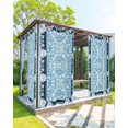 thumbnail image 1 of nqOlkjepod Outdoor Curtains for Patio Waterproof, Light Blue White Flowers Outdoor Privacy Panels Grommet, Rustic Vintage Botanical Leaves Blackout Outside Curtains for Porch 54"x84", 2 Panels, 1 of 8
