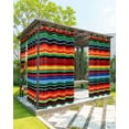 thumbnail image 1 of nqOlkjepod Outdoor Curtains for Patio Waterproof, Mexico Stripes Outdoor Privacy Panels Grommet, Colored Abstract Striped Orange Red Boho Blackout Outside Curtains for Porch/Cabana 54"x84", 1 Panel, 1 of 8