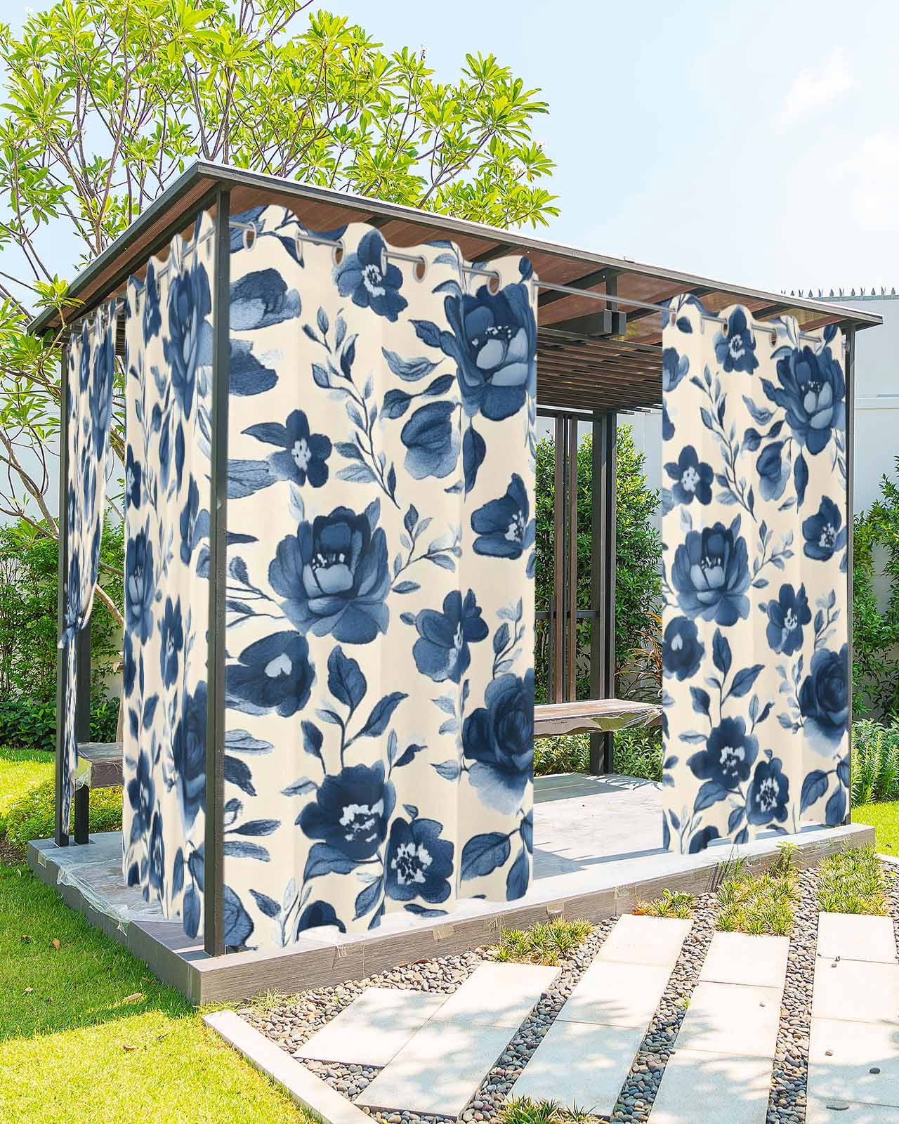 3'x9' Light Grey Outdoor Sun Shade Panel Universal Pergola Replacement Cover Canopy with Grommets Weight Rods Sun Block Cover