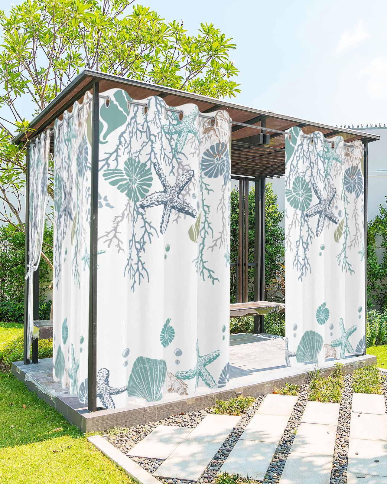Waterproof Curtains Racking nqOlkjepod Outdoor Curtains for Patio Waterproof, Ocean Coastal Outdoor ...