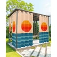 thumbnail image 1 of nqOlkjepod Outdoor Curtains for Patio Waterproof, Orange Blue Stripe Outdoor Privacy Panels Grommet, Watercolor Clean-lined Abstract Blackout Outside Curtains for Porch/Cabana 54"x95", 1 Panel, 1 of 8