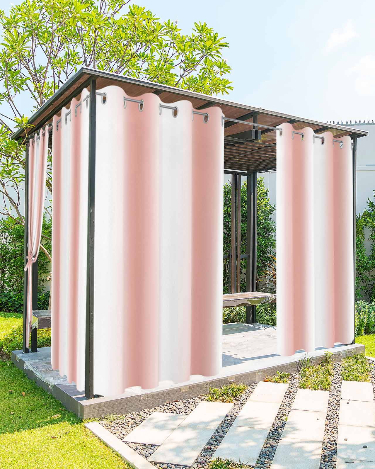 nqOlkjepod Outdoor Curtains for Patio Waterproof, Pink Ombre Outdoor Privacy Panels Grommet, Farmhouse Modern Abstract Art Blackout Outside Curtains for Porch/Cabana/Pergola 54"x108", 2 Panels