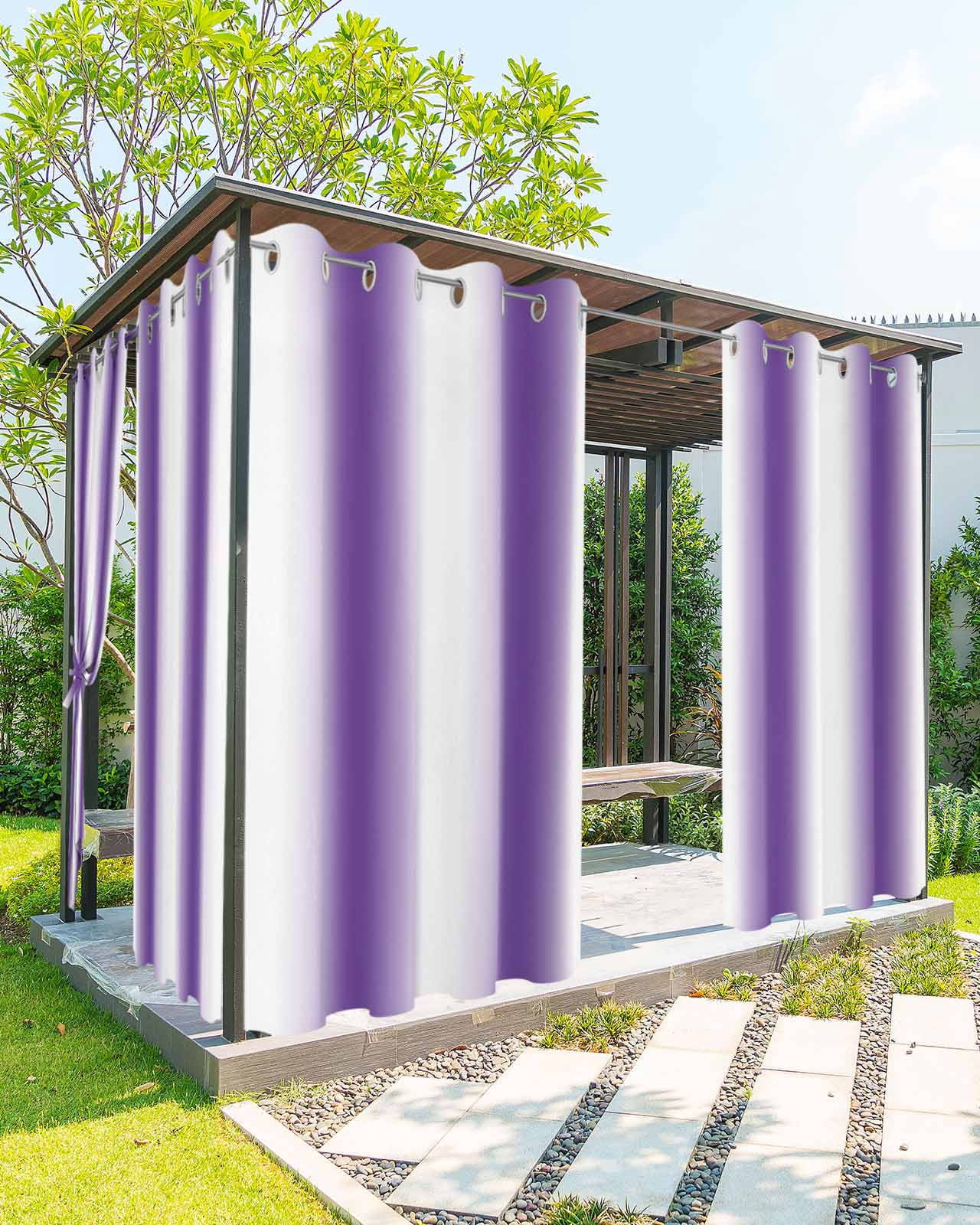 nqOlkjepod Outdoor Curtains for Patio Waterproof, Purple Ombre Outdoor Privacy Panels Grommet, Farmhouse Modern Art Blackout Outside Curtains for Porch/Cabana/Pergola/Gazebo 54"x108", 1 Panel