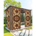 thumbnail image 1 of nqOlkjepod Outdoor Curtains for Patio Waterproof, Retro Boho Flower Outdoor Privacy Panels Grommet, Orange Multi Traditional Oriental Blackout Outside Curtains for Porch/Cabana 54"x108", 1 Panel, 1 of 8