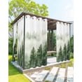 thumbnail image 1 of nqOlkjepod Outdoor Curtains for Patio Waterproof, Rustic Mist Forest Outdoor Privacy Panels Grommet, Watercolor Foggy Mountain Landscape Blackout Outside Curtains for Porch/Cabana 54"x84", 1 Panel, 1 of 8