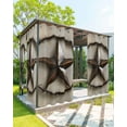 thumbnail image 1 of nqOlkjepod Outdoor Curtains for Patio Waterproof, Rustic Star Brown Outdoor Privacy Panels Grommet, Retro Country Farmhouse Aesthetic Blackout Outside Curtains for Porch/Cabana 54"x95", 2 Panels, 1 of 8