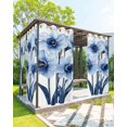 thumbnail image 1 of nqOlkjepod Outdoor Curtains for Patio Waterproof, Spring Blooms Botanicals Outdoor Privacy Panels Grommet, Vintage Floral Spring Blue Blackout Outside Curtains for Porch/Cabana 54"x108", 2 Panels, 1 of 8