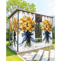 nqOlkjepod Outdoor Curtains for Patio Waterproof, Spring Floral Outdoor Privacy Panels Grommet, Watercolor Botanical Blooming Summer Blackout Outside Curtains for Porch/Cabana 54"x84", 1 Panel