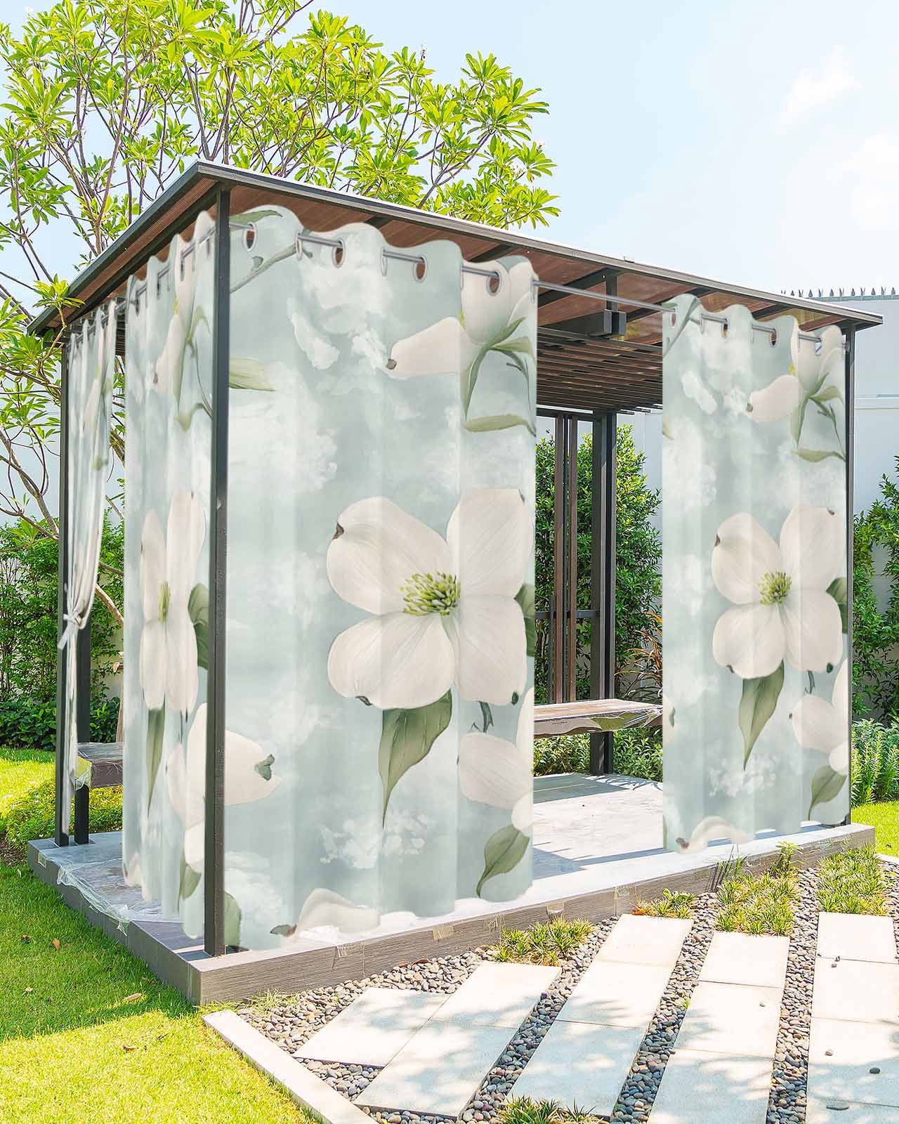 Waterproof Spring nqOlkjepod Outdoor Curtains for Patio Waterproof, Spring Flower Outdoor ...
