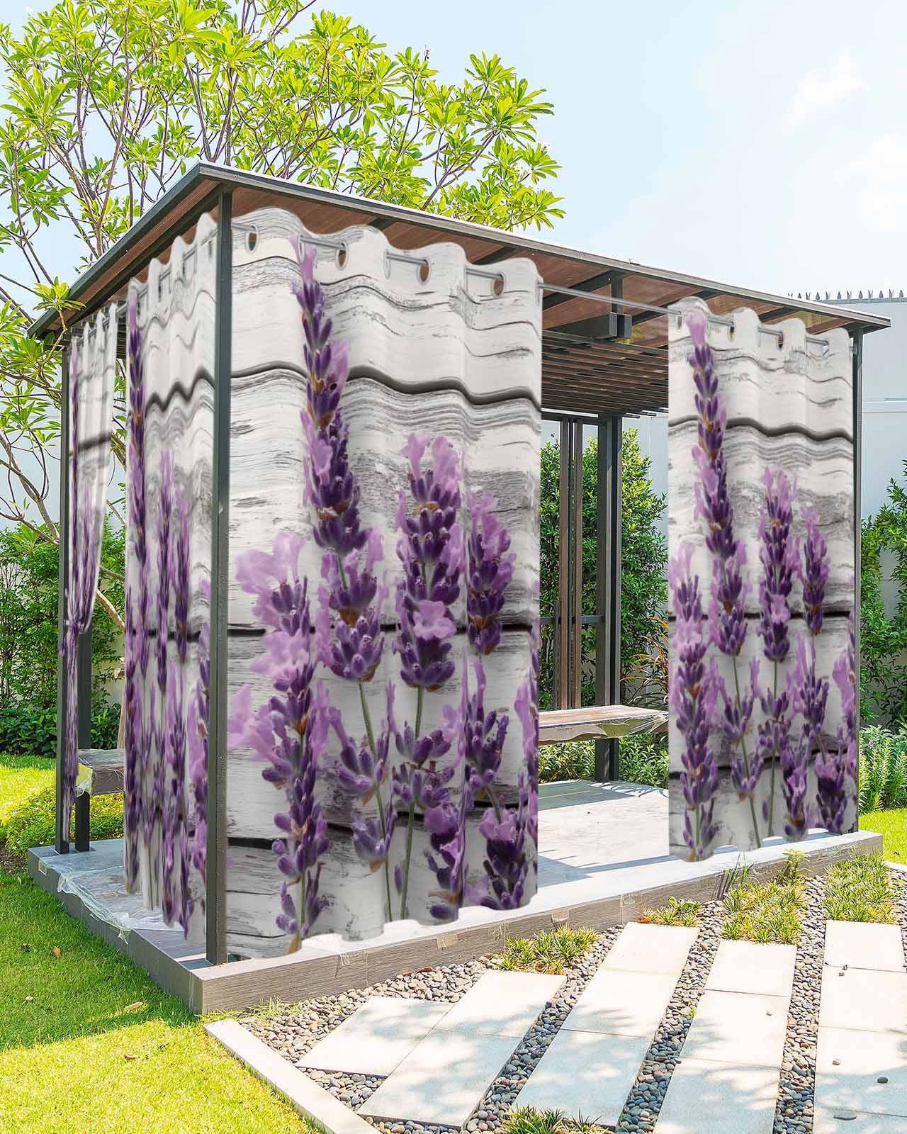 Waterproof Spring nqOlkjepod Outdoor Curtains for Patio Waterproof, Spring Lavender ...