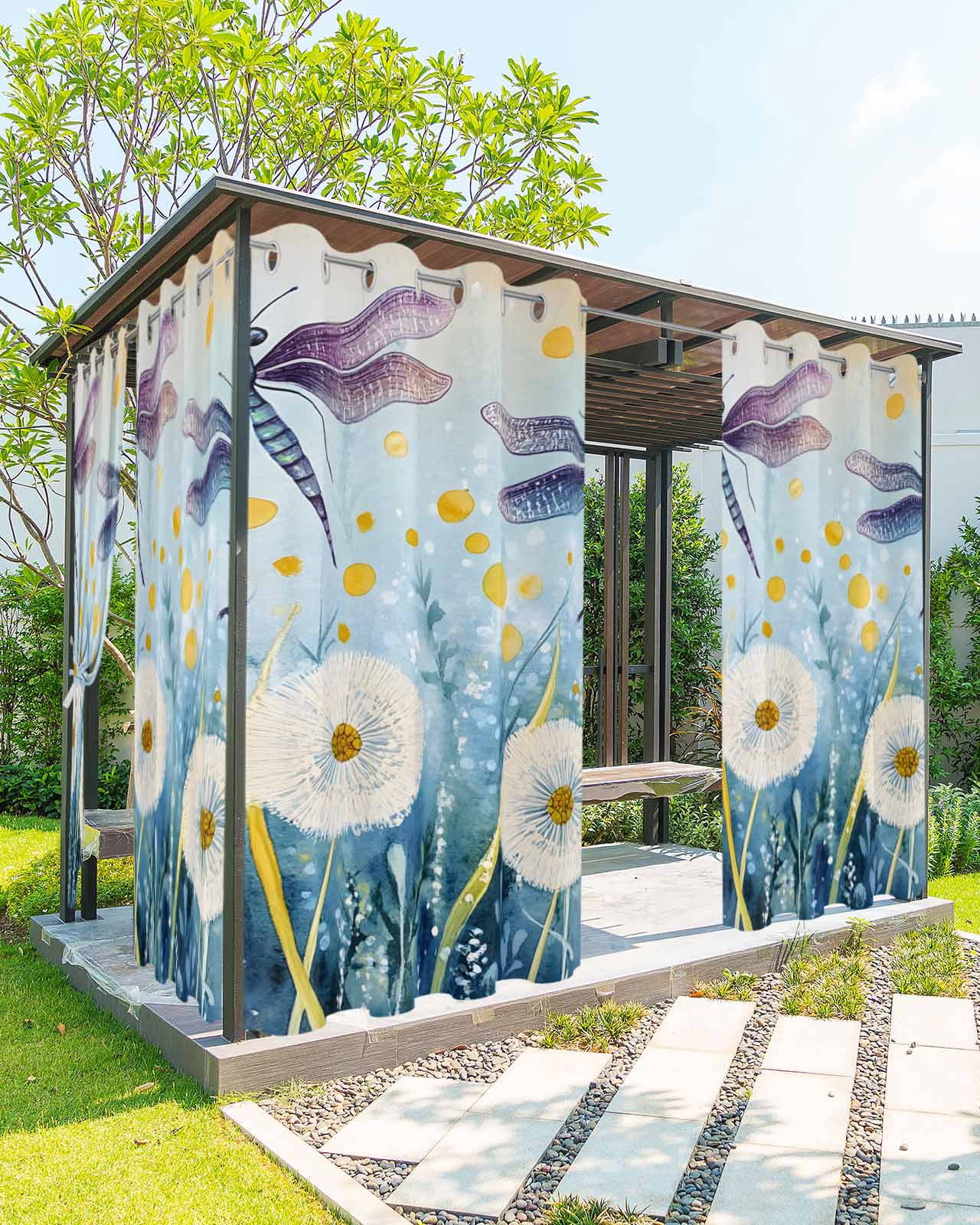 Waterproof Spring nqOlkjepod Outdoor Curtains for Patio Waterproof, Spring Summer Floral ...
