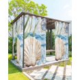 thumbnail image 1 of nqOlkjepod Outdoor Curtains for Patio Waterproof, Summer Ocean Outdoor Privacy Panels Grommet, Nautical Sea Shell Coral Wave Blackout Outside Curtains for Porch/Cabana/Pergola 54"x84", 1 Panel, 1 of 8