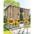 thumbnail image 1 of nqOlkjepod Outdoor Curtains for Patio Waterproof, Sunflowers Outdoor Privacy Panels Grommet, Botanical Floral Butterfly Brown Wooden Grain Blackout Outside Curtains for Porch/Cabana 54"x84", 1 Panel, 1 of 8