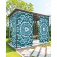 thumbnail image 1 of nqOlkjepod Outdoor Curtains for Patio Waterproof, Teal Boho Outdoor Privacy Panels Grommet, Ethnic Chic Rustic Abstract Floral Aesthetic Blackout Outside Curtains for Porch/Cabana 54"x95", 2 Panels, 1 of 8