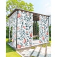 thumbnail image 1 of nqOlkjepod Outdoor Curtains for Patio Waterproof, Teal Green Botanical Outdoor Privacy Panels Grommet, Pink Spring Floral Country Blackout Outside Curtains for Porch/Cabana/Pergola 54"x84", 1 Panel, 1 of 8