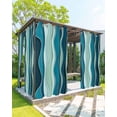 thumbnail image 1 of nqOlkjepod Outdoor Curtains for Patio Waterproof, Teal Ombre Outdoor Privacy Panels Grommet, Abstract Art Moire Ocean Waves Blackout Outside Curtains for Porch/Cabana/Pergola/Gazebo 54"x84", 1 Panel, 1 of 8