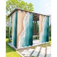 thumbnail image 1 of nqOlkjepod Outdoor Curtains for Patio Waterproof, Turquoise Coastal Beach Outdoor Privacy Panels Grommet, Modern Ombre Sea Waves Art Blackout Outside Curtains for Porch/Cabana 54"x108", 2 Panels, 1 of 8
