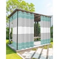 thumbnail image 1 of nqOlkjepod Outdoor Curtains for Patio Waterproof, Turquoise Grey Stripe Outdoor Privacy Panels Grommet, Modern Art Horizontal Striped Blackout Outside Curtains for Porch/Cabana 54"x84", 1 Panel, 1 of 8