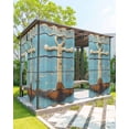 thumbnail image 1 of nqOlkjepod Outdoor Curtains for Patio Waterproof, Vintage Anchor Outdoor Privacy Panels Grommet, Coastal Nautical Blue Brown Wooden Blackout Outside Curtains for Porch/Cabana 54"x84", 1 Panel, 1 of 8