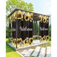 thumbnail image 1 of nqOlkjepod Outdoor Curtains for Patio Waterproof, Yellow Sunflower Outdoor Privacy Panels Grommet, Plaid Black Bows Plank Country Blackout Outside Curtains for Porch/Cabana 54"x108", 2 Panels, 1 of 8