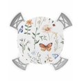 thumbnail image 1 of nqOlkjepod Pastoral Butterfly Flowers Round Tablecloth, Fitted Table Cover with Elastic for 55"-60" Round Tables, Spring Summer Botanical Table Cloth Outdoor Dinning Party Waterproof Tablecloths, 1 of 6
