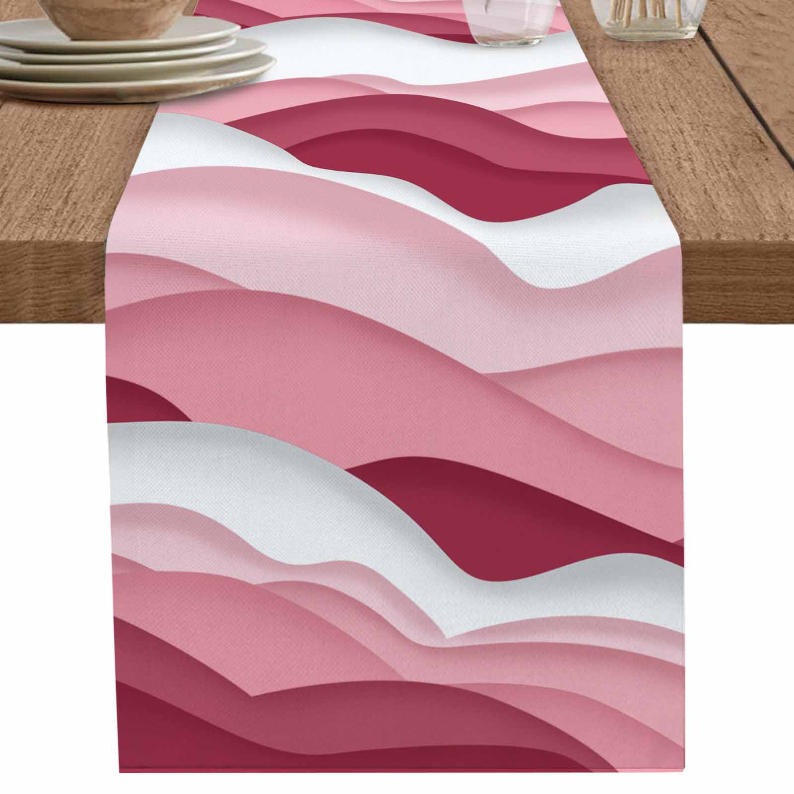 nqOlkjepod Pink Ombre Table Runner 72 Inches Long Farmhouse Dress ...