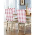 thumbnail image 1 of nqOlkjepod Pink Plaid Chair Covers Set of 4, Decorative Chair Back Cover, Spring Farmhouse Buffalo Checkered Dining Room Chair Slipcovers Removable Chair Protectors Covers for Party Banquet, 1 of 7