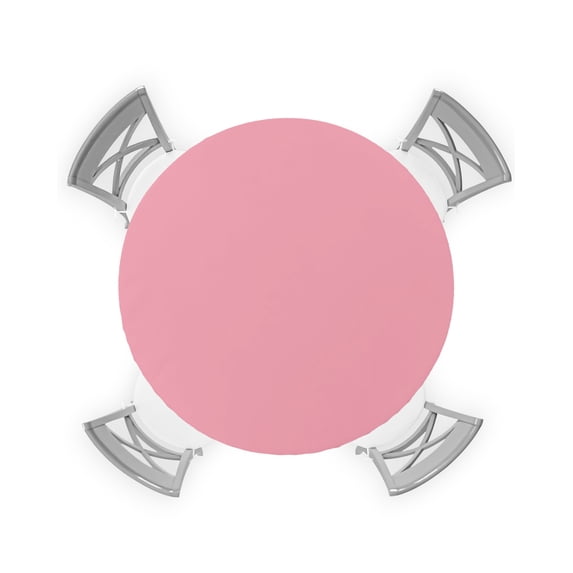 nqOlkjepod Pink Round Tablecloth, Fitted Table Cover with Elastic for 45"-54" Round Tables, Pure Pink Table Cloth Outdoor Indoor Dinning Party Waterproof Tablecloths